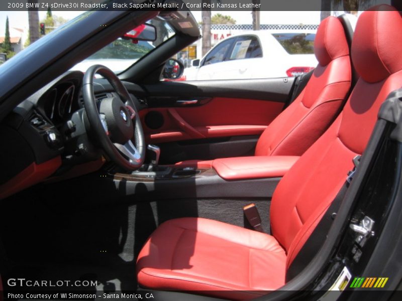 Black Sapphire Metallic / Coral Red Kansas Leather 2009 BMW Z4 sDrive30i Roadster