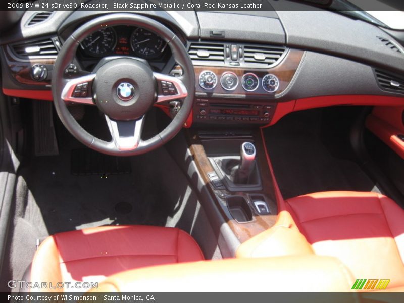 Black Sapphire Metallic / Coral Red Kansas Leather 2009 BMW Z4 sDrive30i Roadster