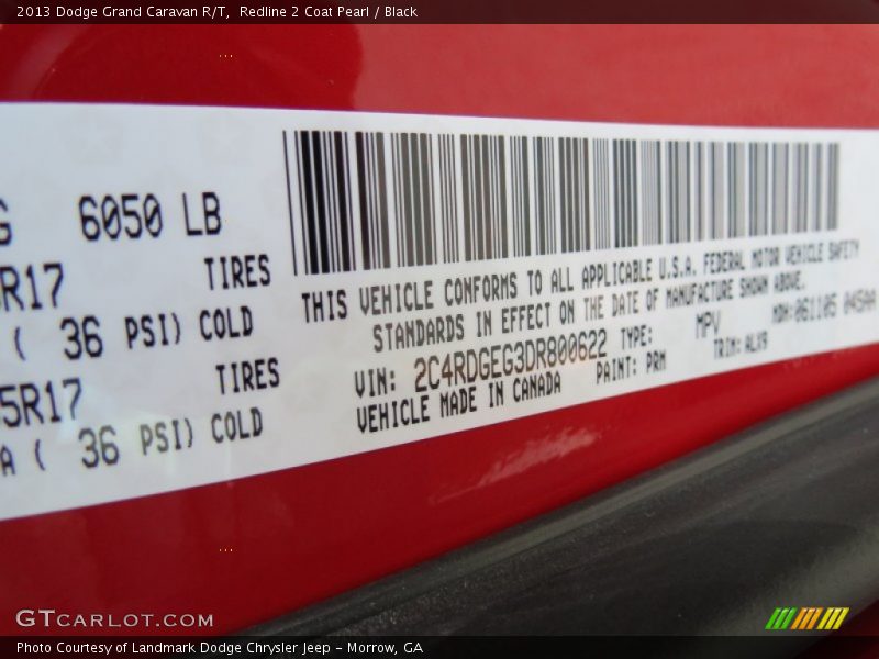 Redline 2 Coat Pearl / Black 2013 Dodge Grand Caravan R/T