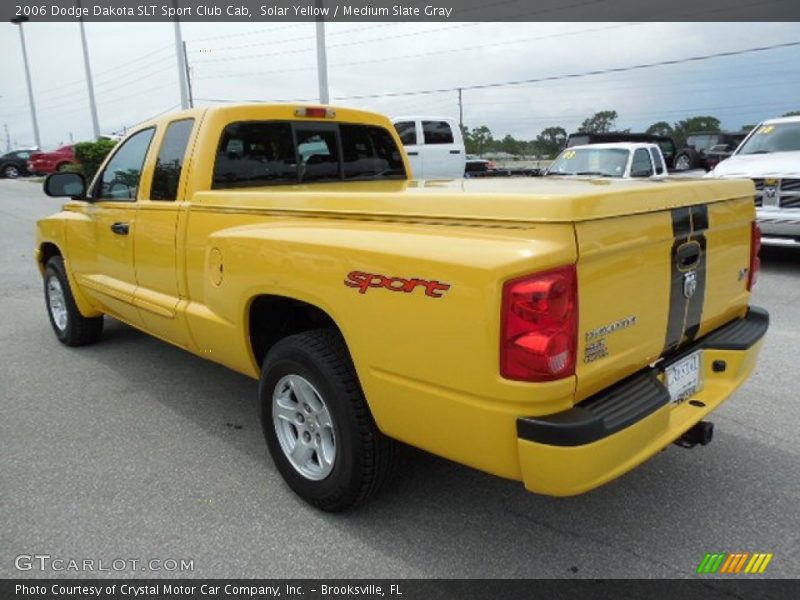 Solar Yellow / Medium Slate Gray 2006 Dodge Dakota SLT Sport Club Cab