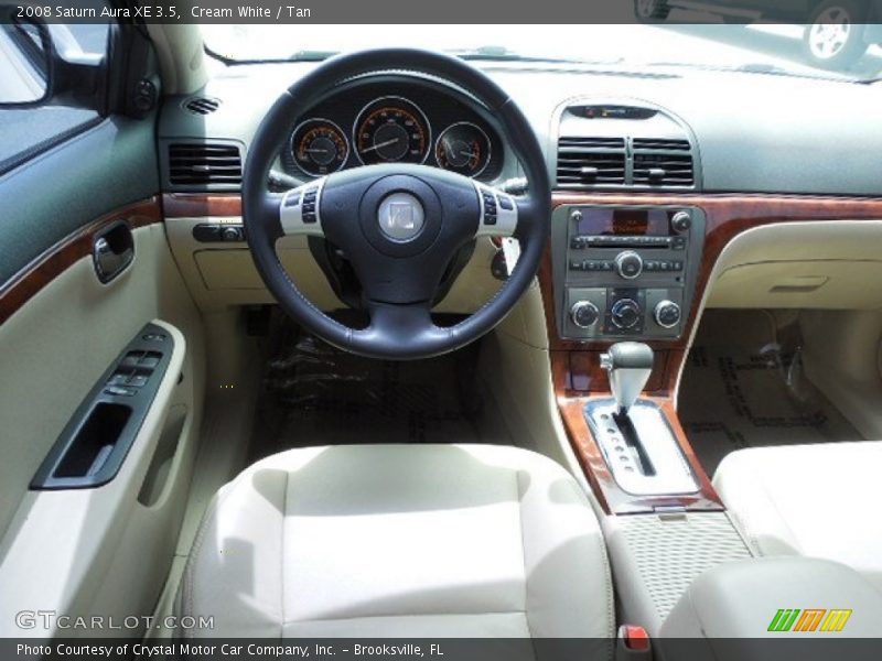 Cream White / Tan 2008 Saturn Aura XE 3.5