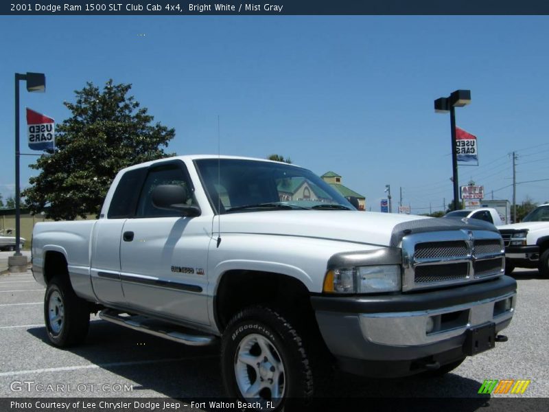 Bright White / Mist Gray 2001 Dodge Ram 1500 SLT Club Cab 4x4