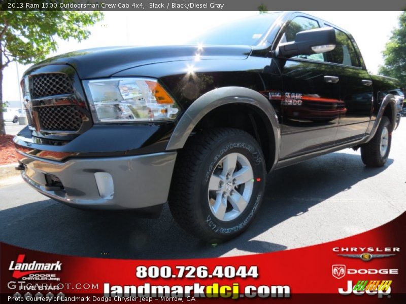 Black / Black/Diesel Gray 2013 Ram 1500 Outdoorsman Crew Cab 4x4