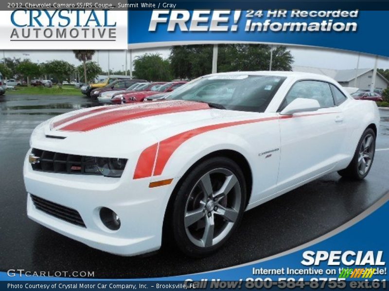 Summit White / Gray 2012 Chevrolet Camaro SS/RS Coupe