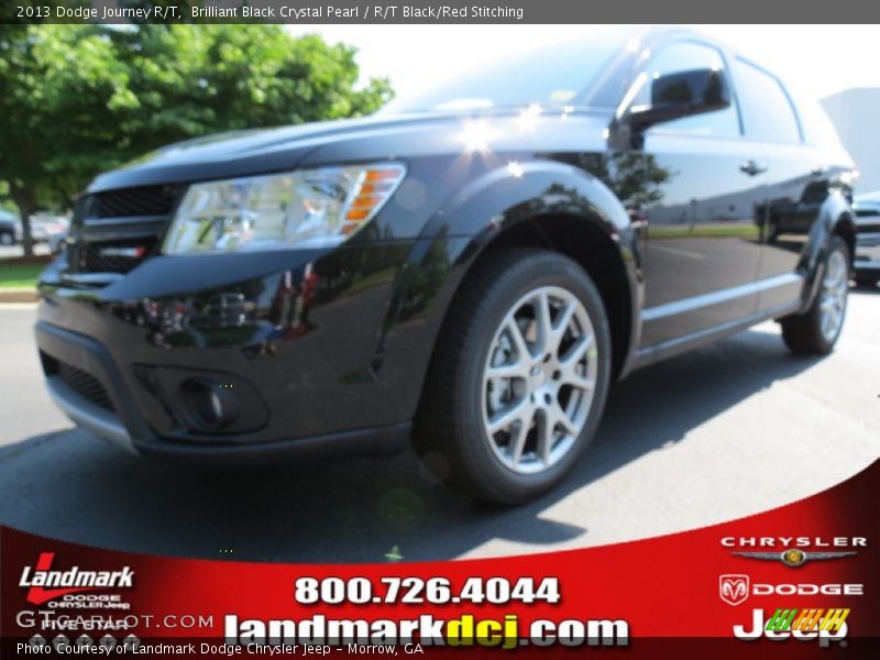Brilliant Black Crystal Pearl / R/T Black/Red Stitching 2013 Dodge Journey R/T