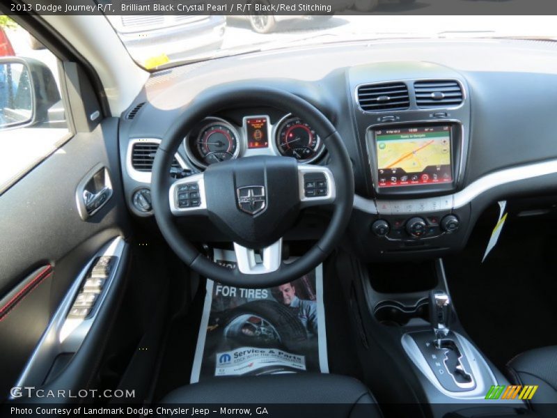 Brilliant Black Crystal Pearl / R/T Black/Red Stitching 2013 Dodge Journey R/T