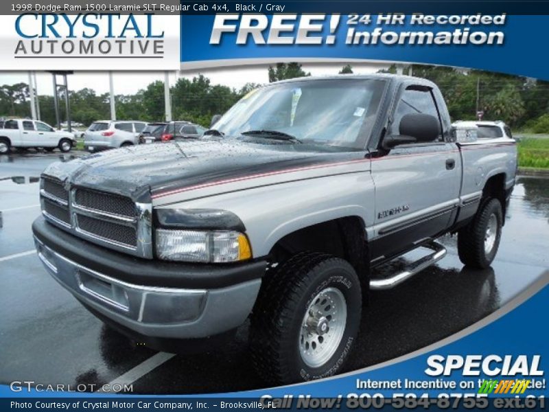 Black / Gray 1998 Dodge Ram 1500 Laramie SLT Regular Cab 4x4