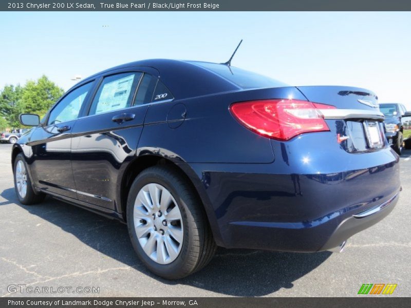 True Blue Pearl / Black/Light Frost Beige 2013 Chrysler 200 LX Sedan
