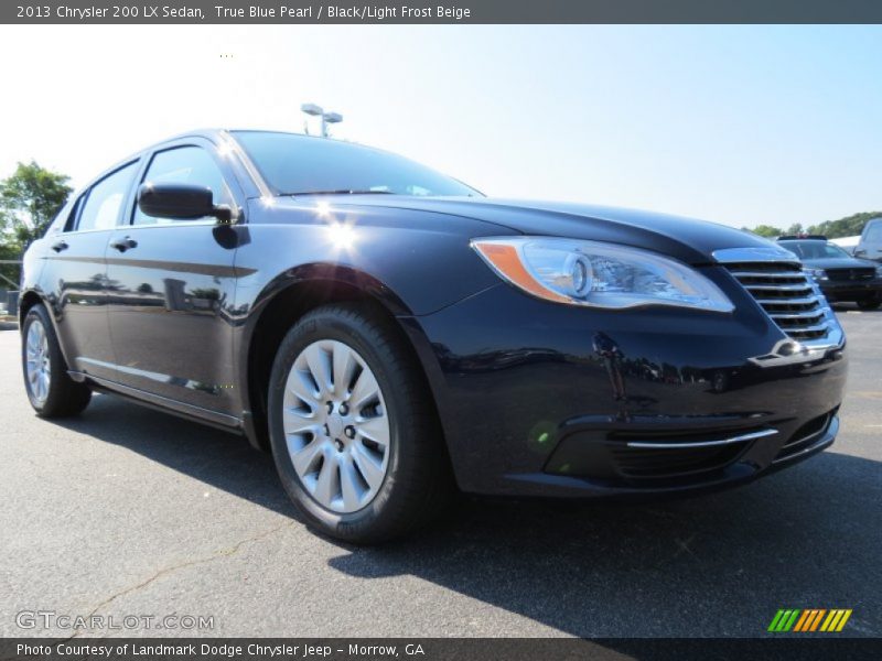 True Blue Pearl / Black/Light Frost Beige 2013 Chrysler 200 LX Sedan