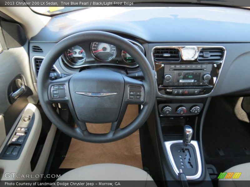 True Blue Pearl / Black/Light Frost Beige 2013 Chrysler 200 LX Sedan