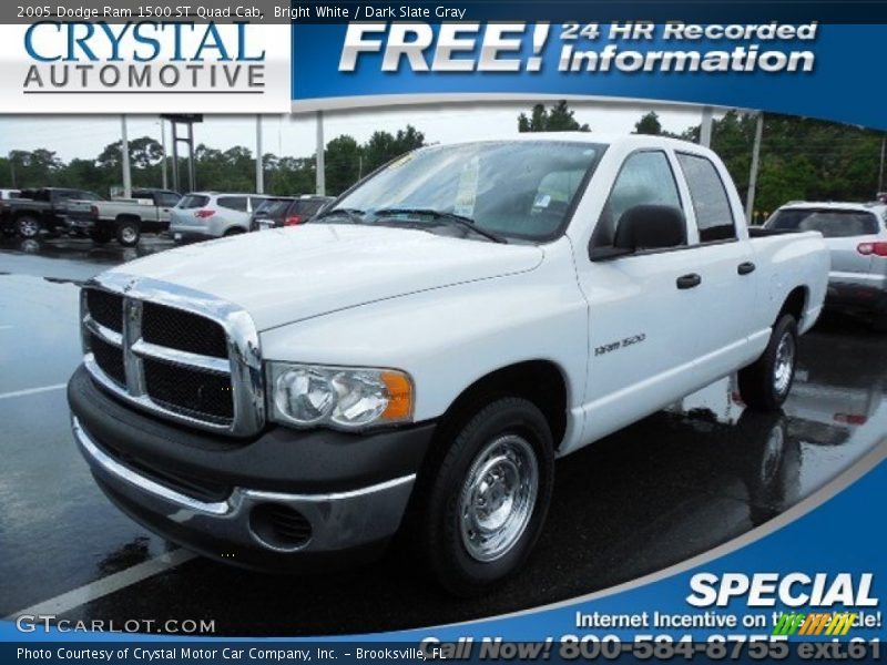 Bright White / Dark Slate Gray 2005 Dodge Ram 1500 ST Quad Cab