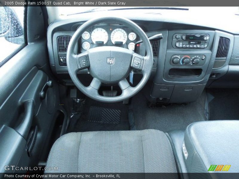 Bright White / Dark Slate Gray 2005 Dodge Ram 1500 ST Quad Cab