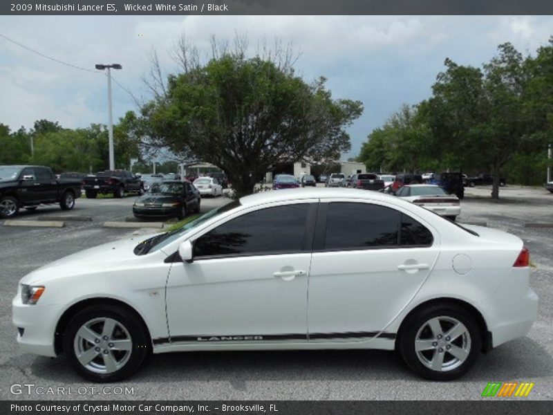 Wicked White Satin / Black 2009 Mitsubishi Lancer ES