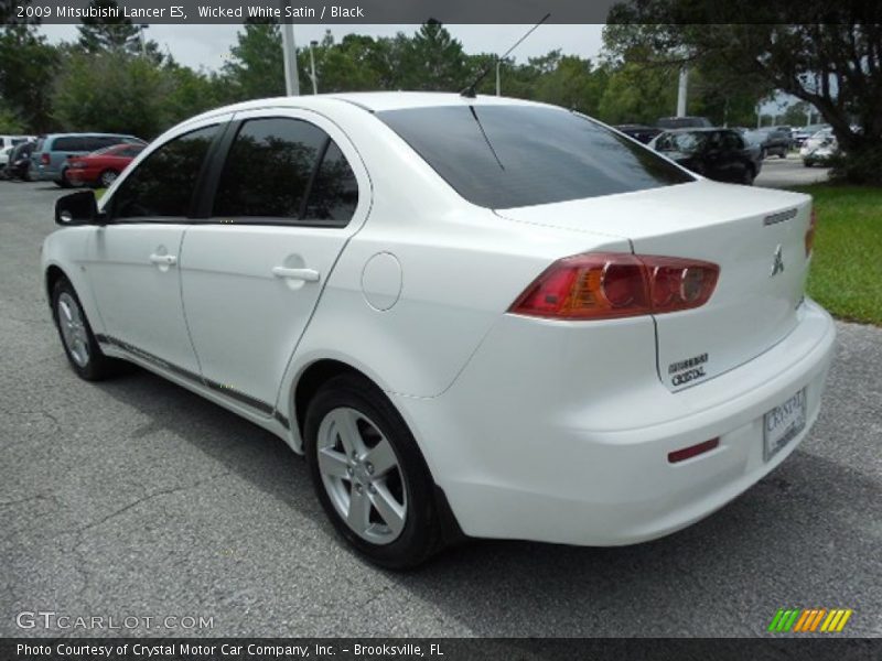 Wicked White Satin / Black 2009 Mitsubishi Lancer ES
