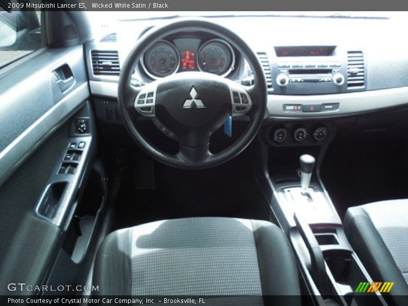 Wicked White Satin / Black 2009 Mitsubishi Lancer ES