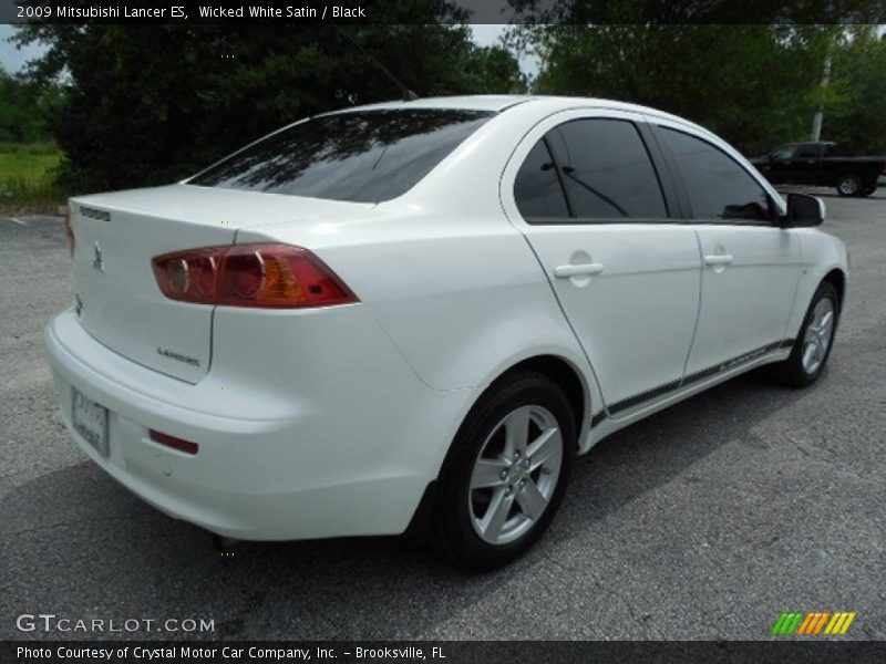 Wicked White Satin / Black 2009 Mitsubishi Lancer ES