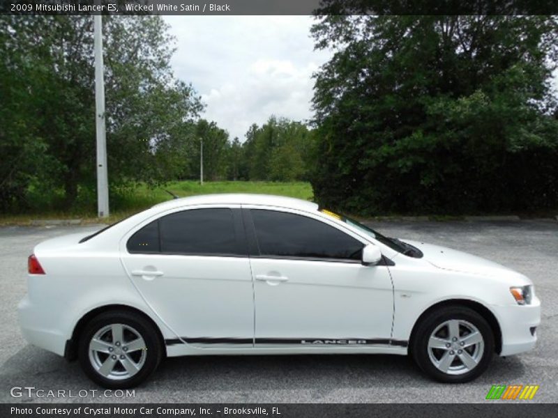 Wicked White Satin / Black 2009 Mitsubishi Lancer ES