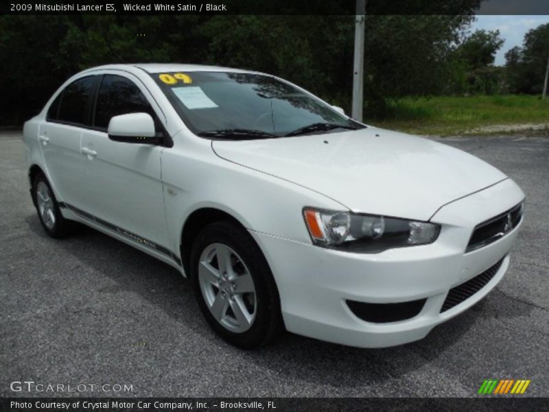 Wicked White Satin / Black 2009 Mitsubishi Lancer ES