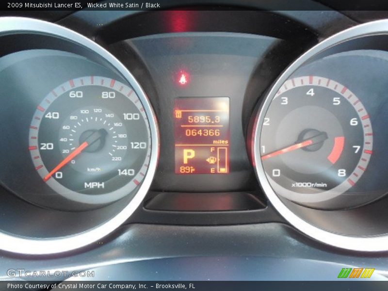 Wicked White Satin / Black 2009 Mitsubishi Lancer ES
