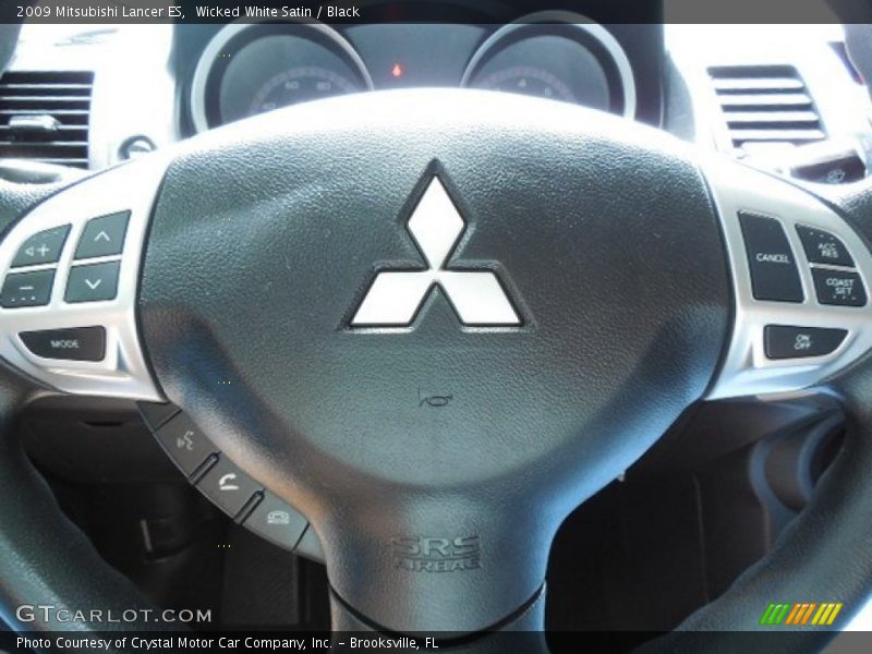 Wicked White Satin / Black 2009 Mitsubishi Lancer ES