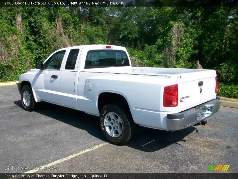 Bright White / Medium Slate Gray 2005 Dodge Dakota SLT Club Cab