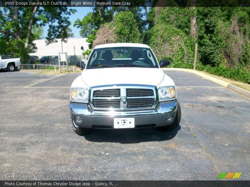 Bright White / Medium Slate Gray 2005 Dodge Dakota SLT Club Cab