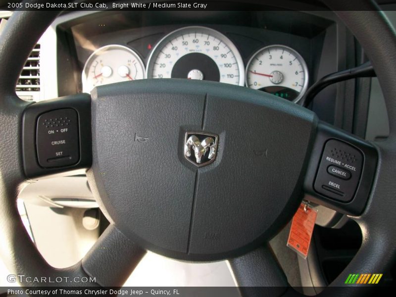 Bright White / Medium Slate Gray 2005 Dodge Dakota SLT Club Cab