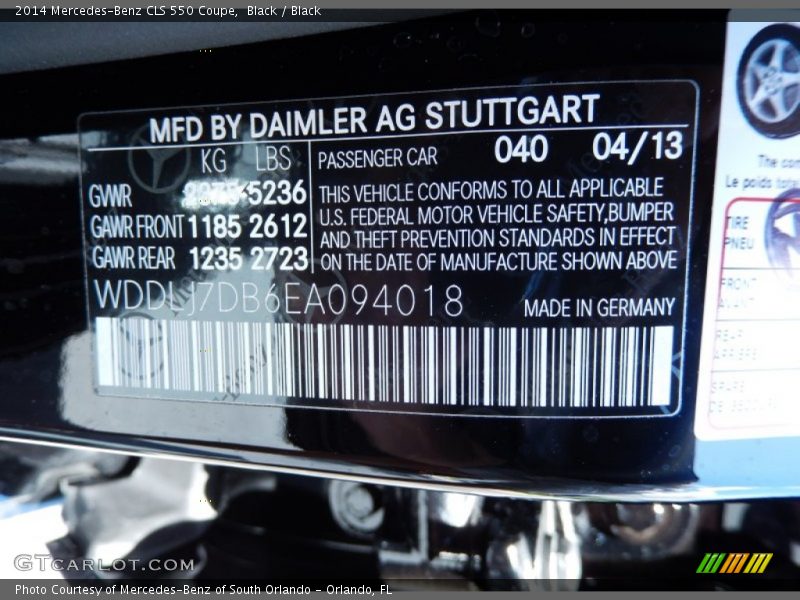 Black / Black 2014 Mercedes-Benz CLS 550 Coupe