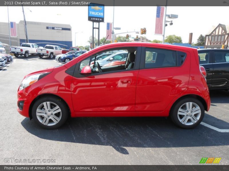 Salsa (Red) / Silver/Silver 2013 Chevrolet Spark LT