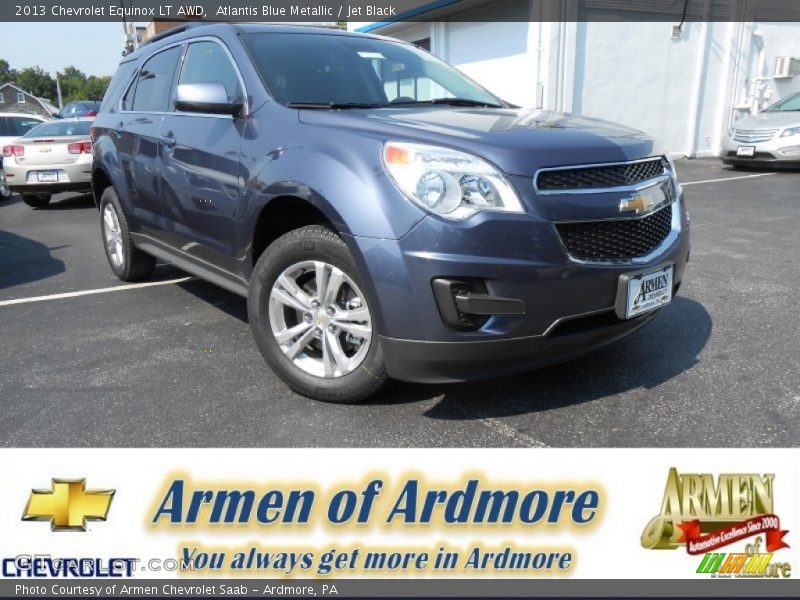 Atlantis Blue Metallic / Jet Black 2013 Chevrolet Equinox LT AWD