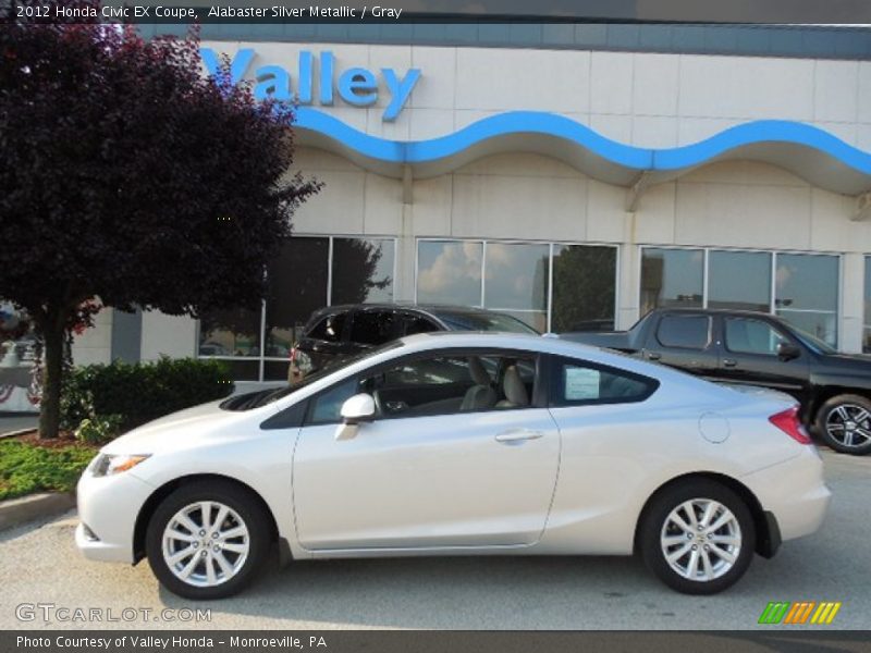Alabaster Silver Metallic / Gray 2012 Honda Civic EX Coupe