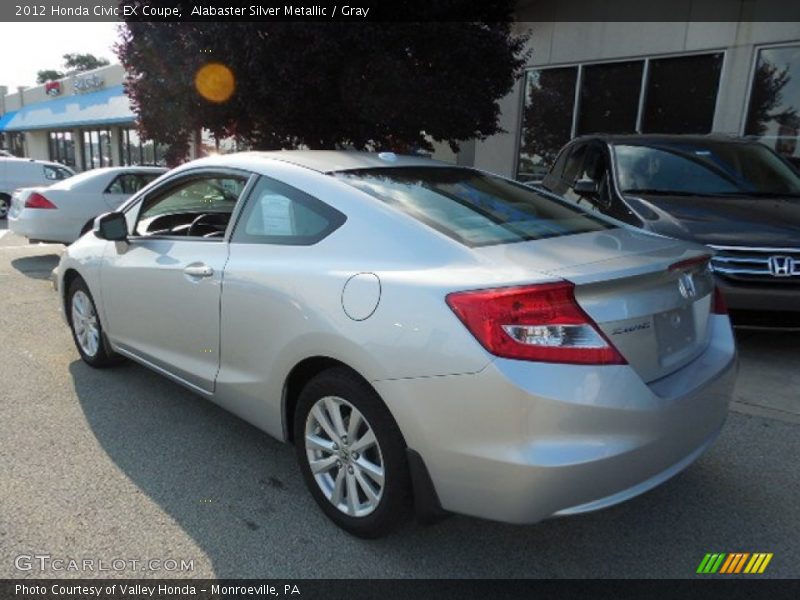 Alabaster Silver Metallic / Gray 2012 Honda Civic EX Coupe