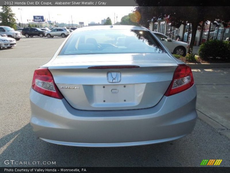 Alabaster Silver Metallic / Gray 2012 Honda Civic EX Coupe