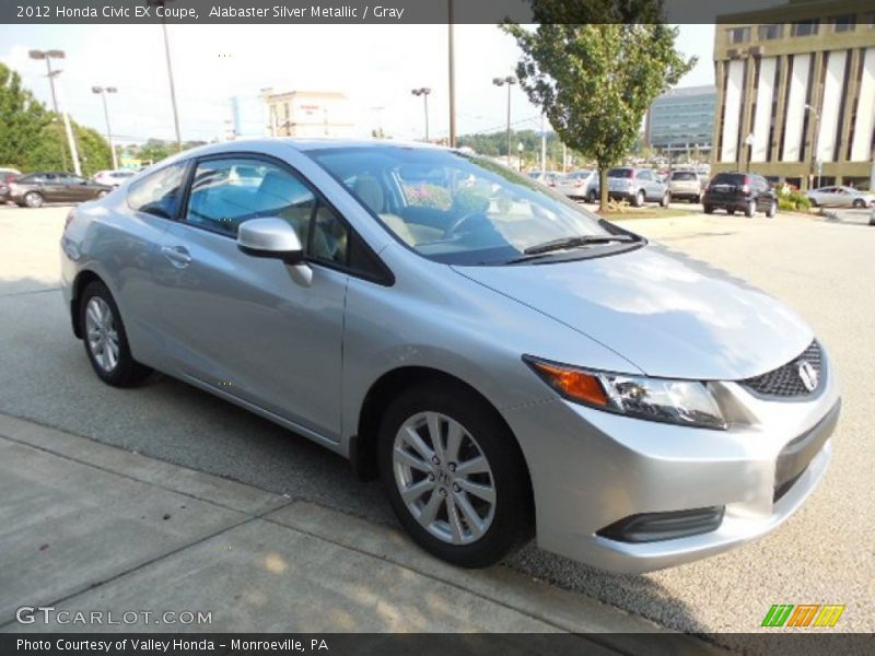 Alabaster Silver Metallic / Gray 2012 Honda Civic EX Coupe