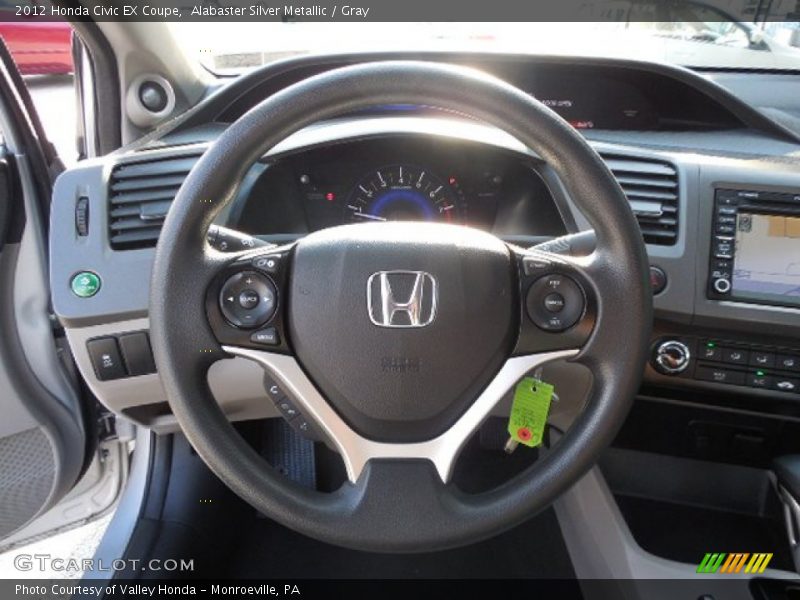 Alabaster Silver Metallic / Gray 2012 Honda Civic EX Coupe