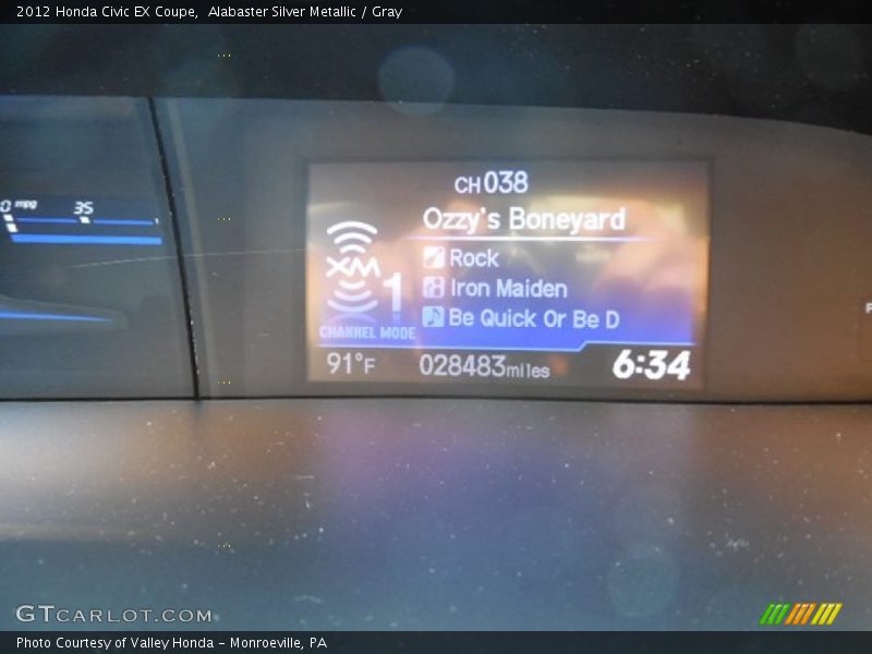 Alabaster Silver Metallic / Gray 2012 Honda Civic EX Coupe