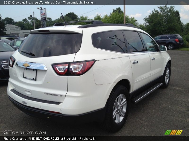 White / Dark Titanium/Light Titanium 2013 Chevrolet Traverse LT