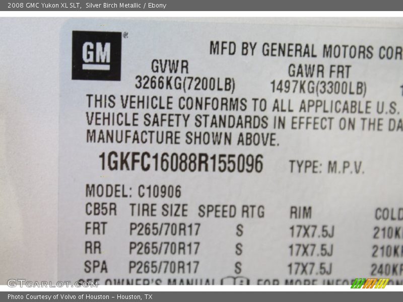 Silver Birch Metallic / Ebony 2008 GMC Yukon XL SLT