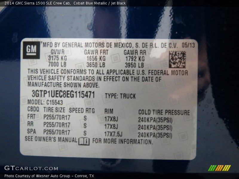 Cobalt Blue Metallic / Jet Black 2014 GMC Sierra 1500 SLE Crew Cab