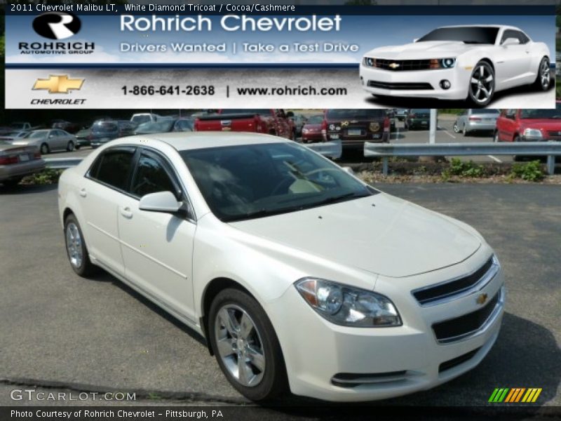 White Diamond Tricoat / Cocoa/Cashmere 2011 Chevrolet Malibu LT