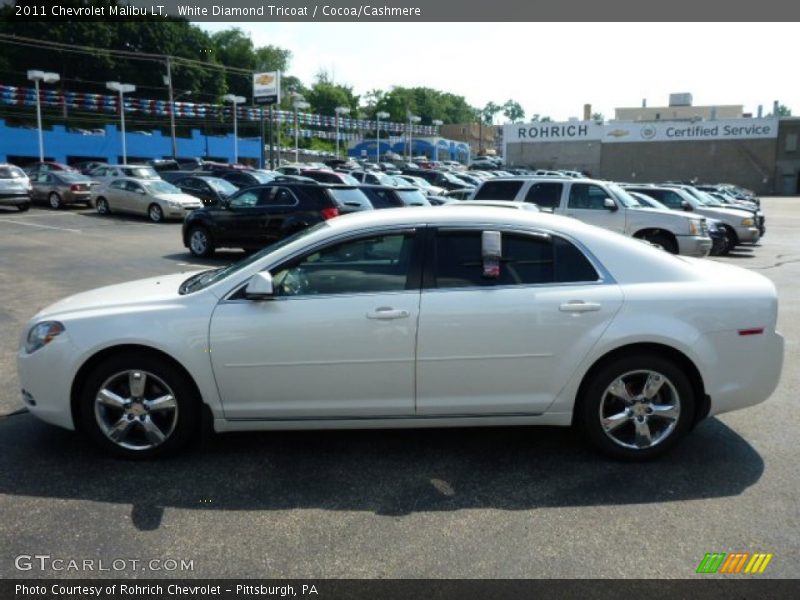 White Diamond Tricoat / Cocoa/Cashmere 2011 Chevrolet Malibu LT