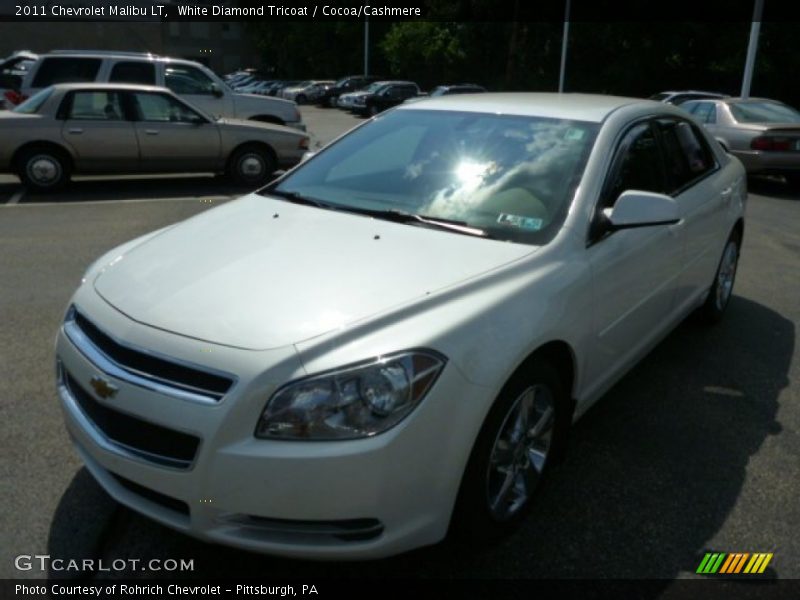 White Diamond Tricoat / Cocoa/Cashmere 2011 Chevrolet Malibu LT