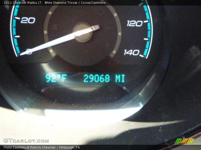 White Diamond Tricoat / Cocoa/Cashmere 2011 Chevrolet Malibu LT