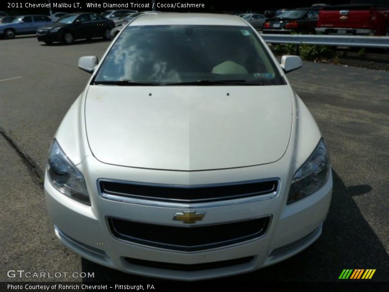 White Diamond Tricoat / Cocoa/Cashmere 2011 Chevrolet Malibu LT