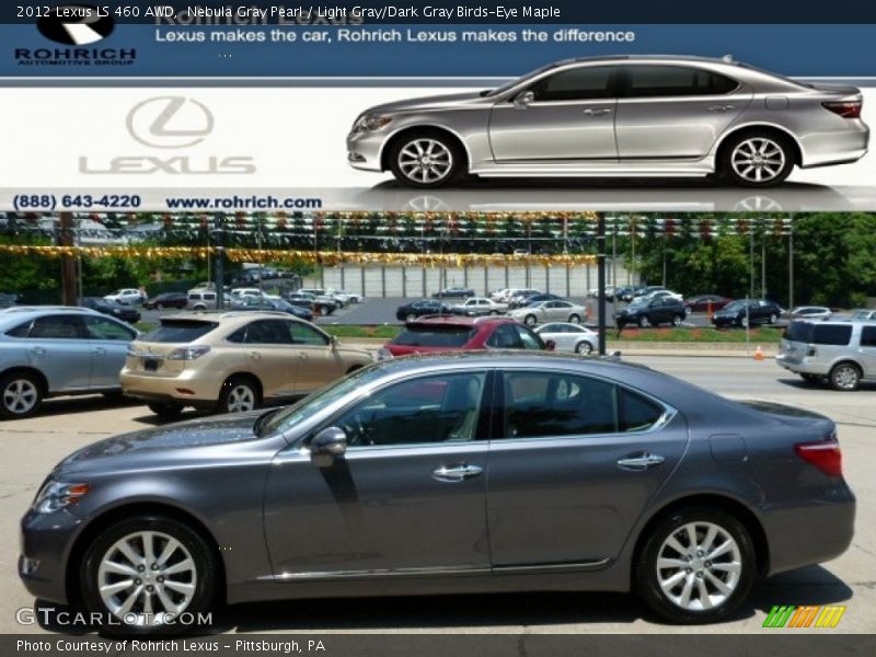 Nebula Gray Pearl / Light Gray/Dark Gray Birds-Eye Maple 2012 Lexus LS 460 AWD