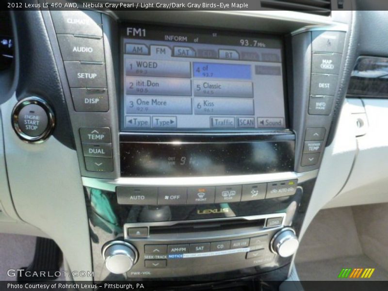 Nebula Gray Pearl / Light Gray/Dark Gray Birds-Eye Maple 2012 Lexus LS 460 AWD