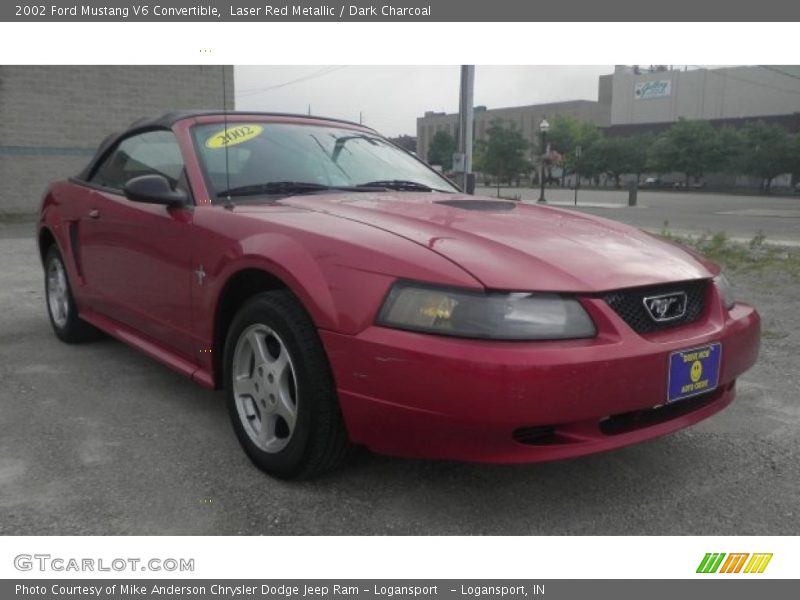 Laser Red Metallic / Dark Charcoal 2002 Ford Mustang V6 Convertible