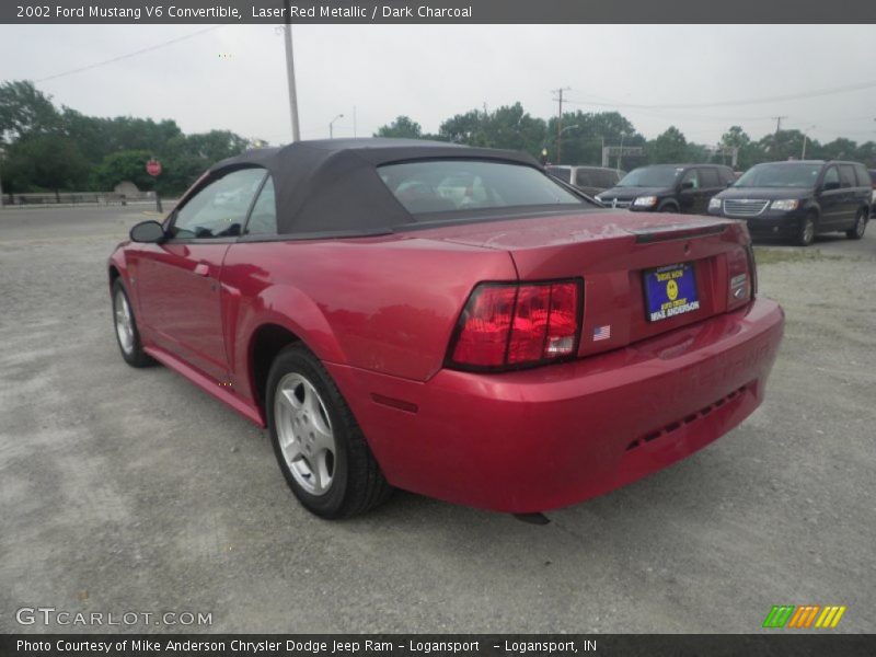 Laser Red Metallic / Dark Charcoal 2002 Ford Mustang V6 Convertible