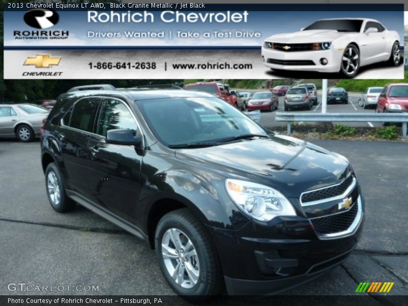 Black Granite Metallic / Jet Black 2013 Chevrolet Equinox LT AWD