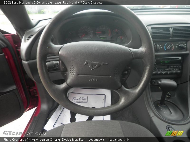 Laser Red Metallic / Dark Charcoal 2002 Ford Mustang V6 Convertible